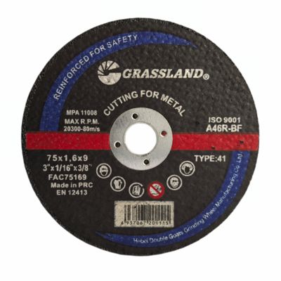 Đĩa mài kim loại 3 inch để cắt thẳng và không sứt mẻ 75mm x 1.6mm x 9mm Lưỡi liên tục Bánh mài Oxit nhôm cứng 80 m/s