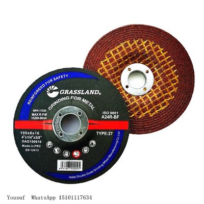 80m / S Thép kim loại 4 &quot;100 X 6 X 16mm Bánh mài mài mòn cho máy mài góc